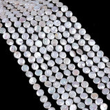 10-11mm AA Fresh Water Cultured Coin Shape Beads String