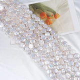 10-11mm AA Fresh Water Cultured Coin Shape Beads String