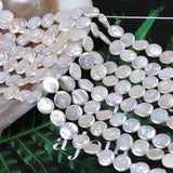 10-11mm AA Fresh Water Cultured Coin Shape Beads String