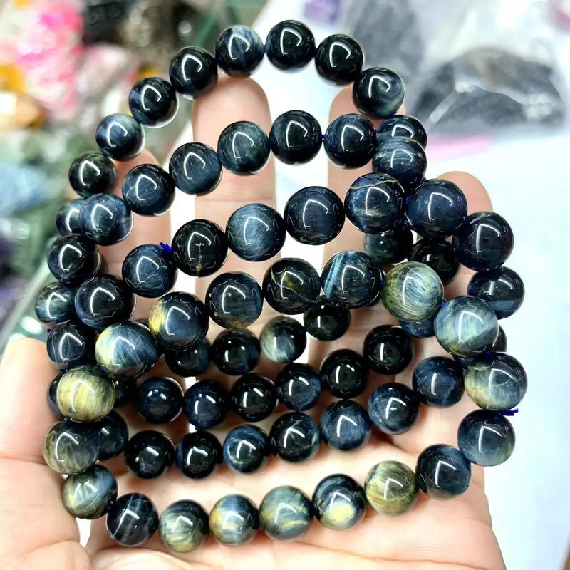 Tiger Eye Stone Beads Bracelet Natural Gemstone DIY Jewelry For Women Men Gift