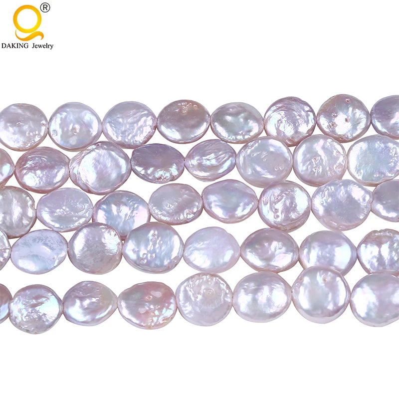 10-11mm Coin Pearl Freshwater Pearl Beads 16" Strand