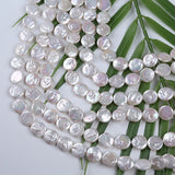 10-11mm Natural Freshwater Coin Shape Pearl Strand