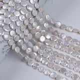 10-11mm Natural Freshwater Coin Shape Pearl Strand