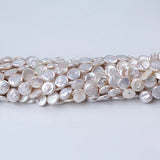 10-11mm Natural Freshwater Coin Shape Pearl Strand