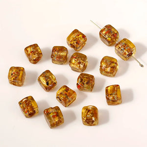 10-11mm Square Lampwork Glass Bead DIY Loose Bead Jewelry Making