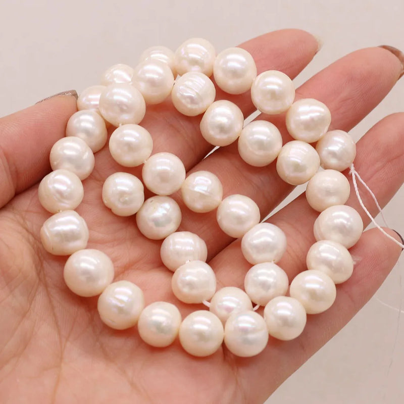 10-11mm Natural Freshwater Pearl Beads Round Shape Loose Spacer Pearl Beads