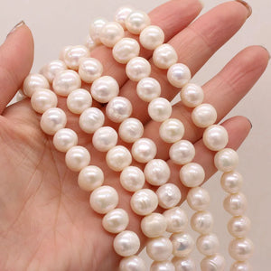 10-11mm Natural Freshwater Pearl Beads Round Shape Loose Spacer Pearl Beads