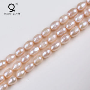10-11mm Natural Pink Rice Shape Freshwater Pearl Beads String