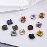 10-11mm Square Crezh Glass Beads for DIY Jewelry Making