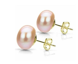 10-11mm PINK Akoya Pearl Stud Earrings