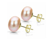 10-11mm PINK Akoya Pearl Stud Earrings
