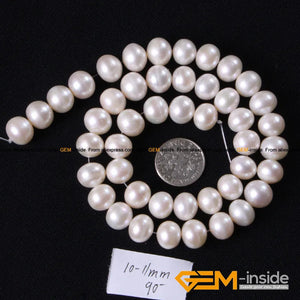 10-11mm Round Freshwater Pearl Beads 15 Inch Strand DIY Jewelry Making