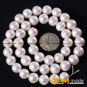 10-11mm Round Freshwater Pearl Beads 15 Inch Strand DIY Jewelry Making