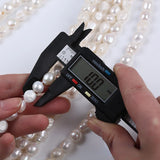 10-11mm 2-Sided Light Hole Pearl Freshwater Necklace Jewelry