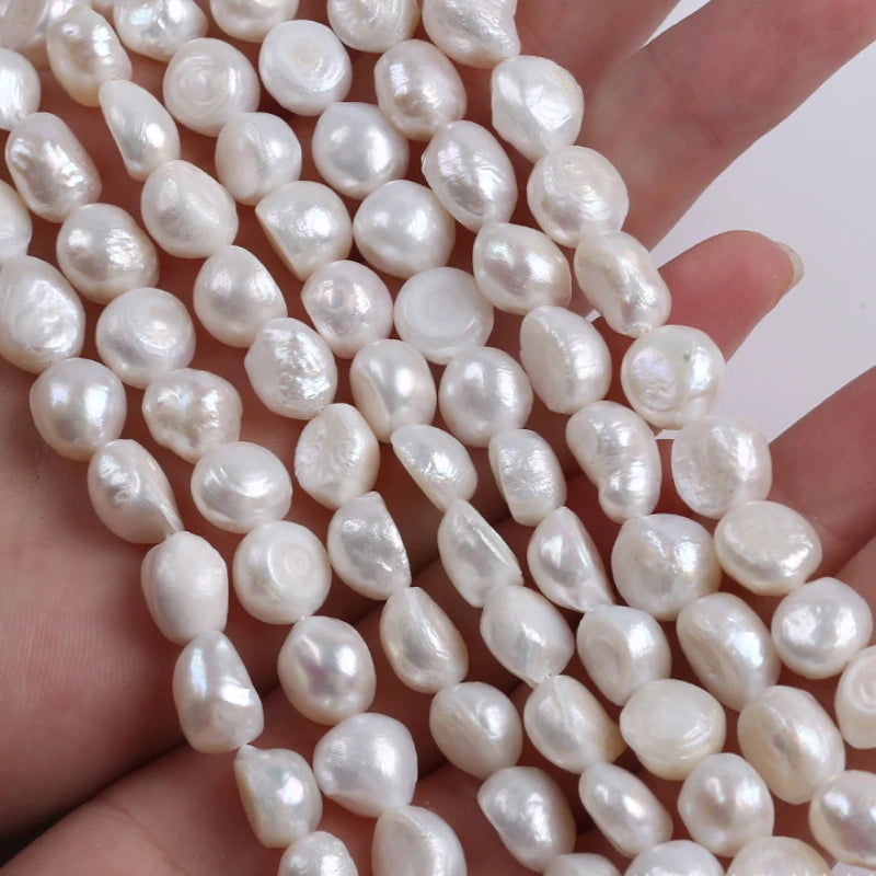 10-11mm 2-Sided Light Hole Pearl Freshwater Necklace Jewelry