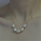 Baroque Pearl Pendant Necklace 18 inches Aurora Chain Wedding