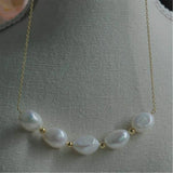 Baroque Pearl Pendant Necklace 18 inches Aurora Chain Wedding