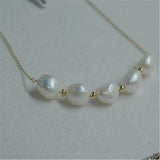 Baroque Pearl Pendant Necklace 18 inches Aurora Chain Wedding