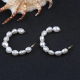 Baroque Pearl Earring Hoops, 10-11mm, Bigger Pearl, Unique Design