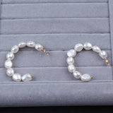 Baroque Pearl Earring Hoops, 10-11mm, Bigger Pearl, Unique Design
