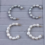 Baroque Pearl Earring Hoops, 10-11mm, Bigger Pearl, Unique Design