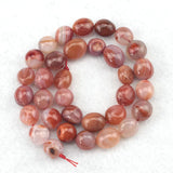 10-11mm Red Chalcedony Stone Beads 15" Strand for DIY Jewelry Making