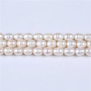 10-11mm Rice Shape Freshwater Pearl Ring Pearl Strands