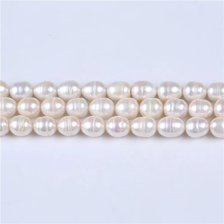 10-11mm Rice Shape Freshwater Pearl Ring Pearl Strands