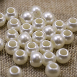 Beige Big Hole Acrylic ABS Pearl Beads for DIY Needlework Wholesale