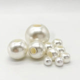 Beige Big Hole Acrylic ABS Pearl Beads for DIY Needlework Wholesale