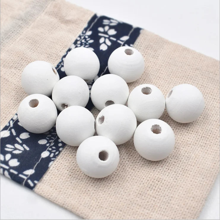 Round Wooden Beads Spacer Beads Eco-friendly DIY Crafts Bracelet