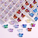 Colorful Butterfly Pendant Glass Beads Charms Rhinestone DIY
