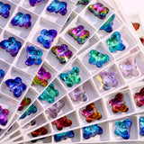 Colorful Butterfly Pendant Glass Beads Charms Rhinestone DIY