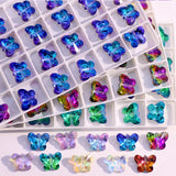 Colorful Butterfly Pendant Glass Beads Charms Rhinestone DIY