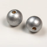 Golden Silver Wooden Beads DIY Crafts Toys Accessories 10-25mm