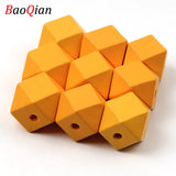 20mm Wooden DIY Beads Geometric Spacer Unfinished for Jewelry Making