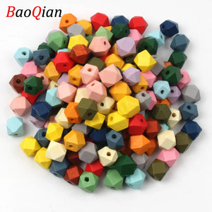 20mm Wooden DIY Beads Geometric Spacer Unfinished for Jewelry Making