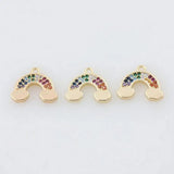 10x12MM 14K Brass Zircon Rainbow Charm Pendant DIY Jewelry Making Findings