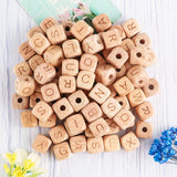 10/12mm 20/50Pcs Beech Wooden English Letters Bead for DIY Jewelry Making