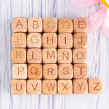10/12mm 20/50Pcs Beech Wooden English Letters Bead for DIY Jewelry Making