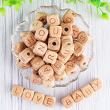 10/12mm 20/50Pcs Beech Wooden English Letters Bead for DIY Jewelry Making