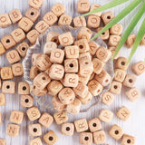 10/12mm 20/50Pcs Beech Wooden English Letters Bead for DIY Jewelry Making