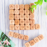 10/12mm 20/50Pcs Beech Wooden English Letters Bead for DIY Jewelry Making
