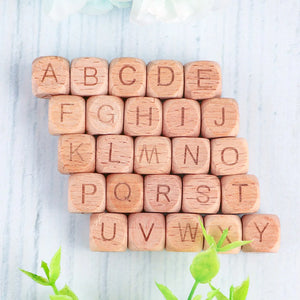 10/12mm 20/50Pcs Wooden English Letters Bead for DIY Jewelry Making