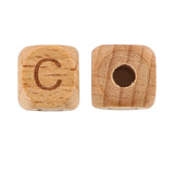 10/12mm 20/50Pcs Wooden English Letters Bead for DIY Jewelry Making