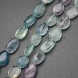 Natural Flourite Gemstone Smooth Stone Oval Shape Nugget Loose Beads