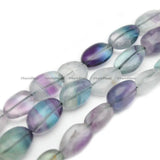 Natural Flourite Gemstone Smooth Stone Oval Shape Nugget Loose Beads