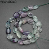 Natural Flourite Gemstone Smooth Stone Oval Shape Nugget Loose Beads