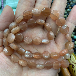 10/12mm Sunstone Beads Coin Orange Loose Stone Beads DIY Jewelry Making