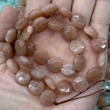 10/12mm Sunstone Beads Coin Orange Loose Stone Beads DIY Jewelry Making